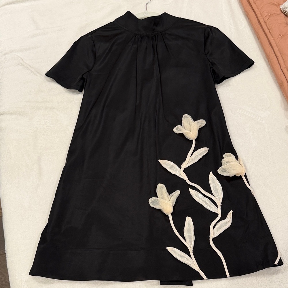 STAUD Ilana Black Mini Dress.